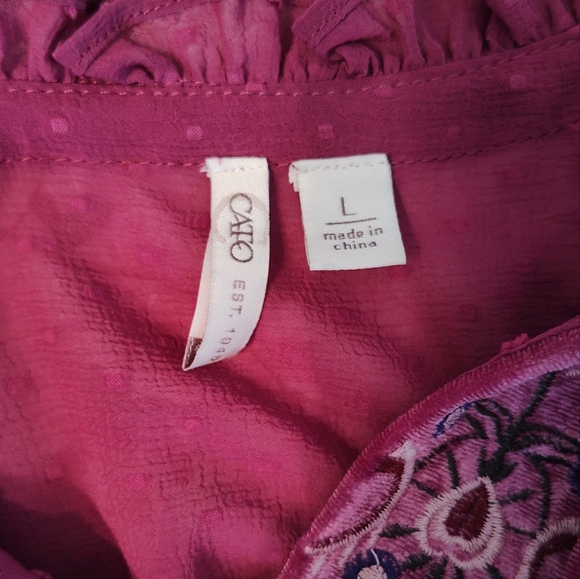 NWOT Raspberry Poplin CATO Tunic - sz Lg - Picture 6 of 6